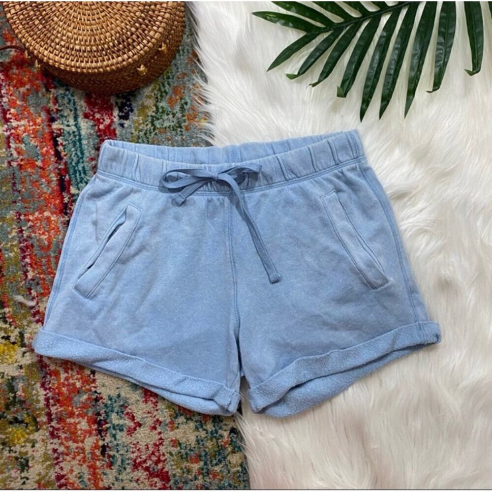 PINK Victoria’s Secret baby blue tie waist pull on soft shorts XS